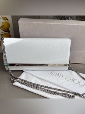 Jimmy Choo Milla Sandy Glitter Clutch/Crossbody Bag